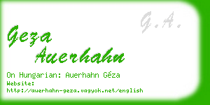 geza auerhahn business card